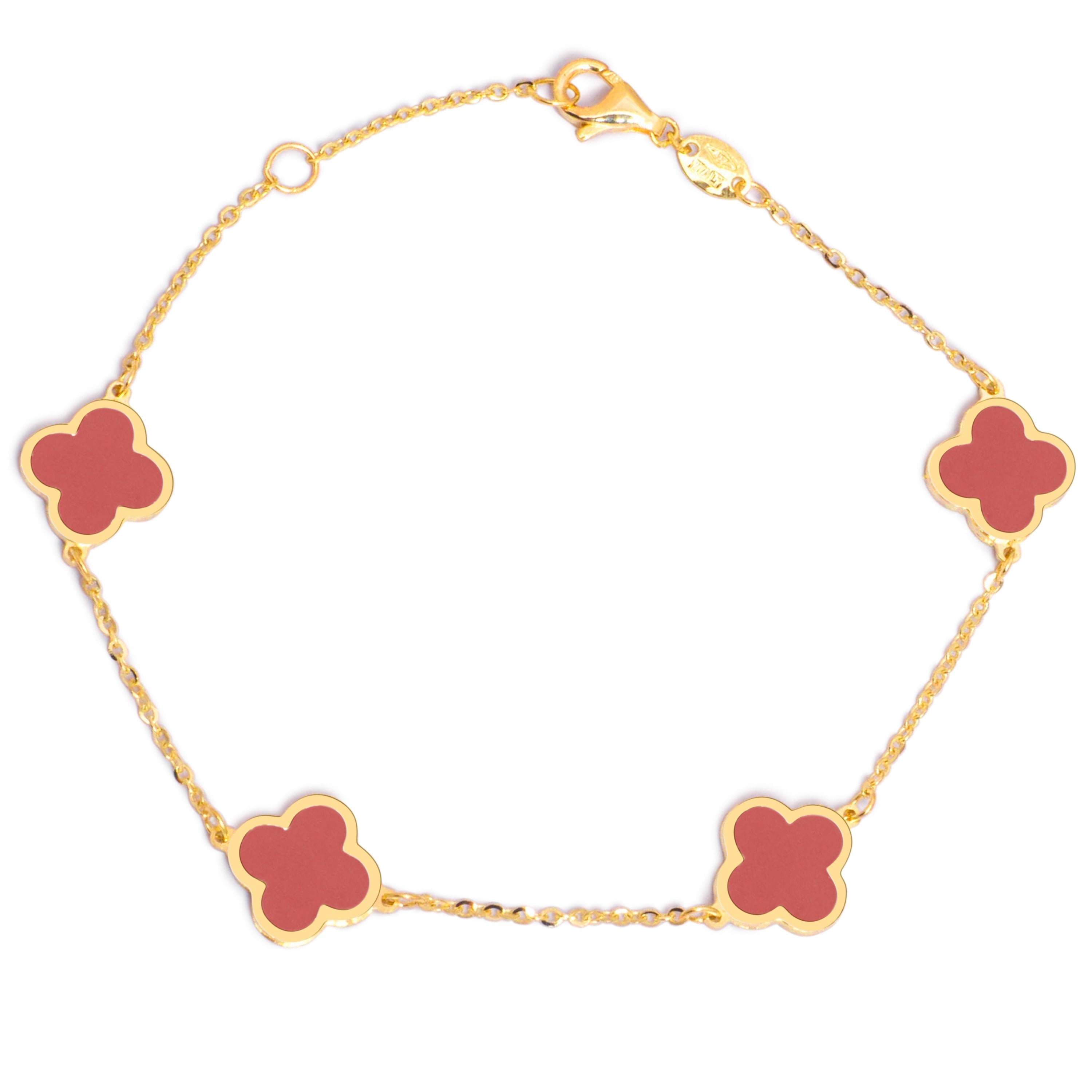 CLOVER GOLD CARNELIAN BRACELET main image 0