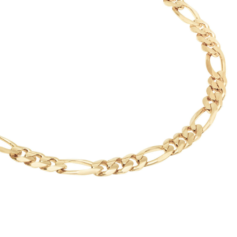 10KT Gold Figaro Bracelet 005 Bracelet Bijoux Signé Luxo 