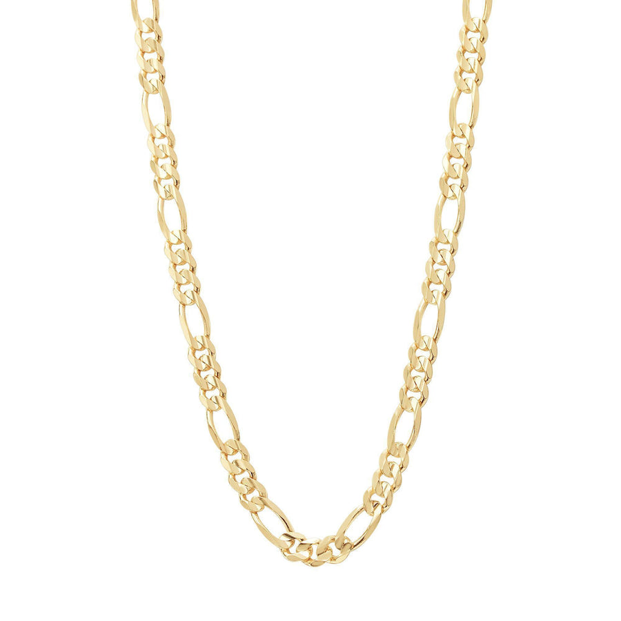 10KT Gold Figaro Chain 006 Necklace Bijoux Signé Luxo 18" Yellow 4.7 mm