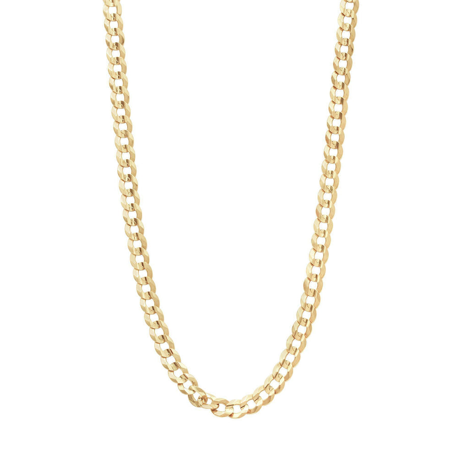 10KT Gold Gentle Curb Chain 006 Necklace Bijoux Signé Luxo 4.5 mm Yellow 18"