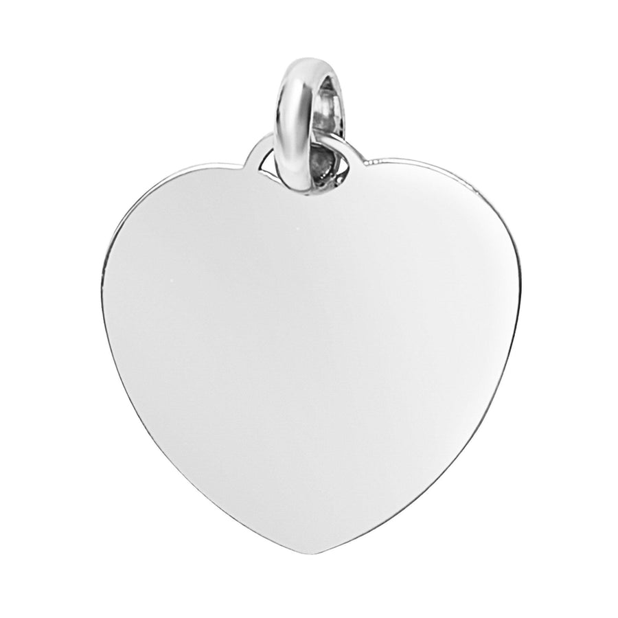 10KT Gold Heart Plaque Pendant 044 Pendant Bijoux Signé Luxo White Medium: 17 mm X 17 mm Cursive