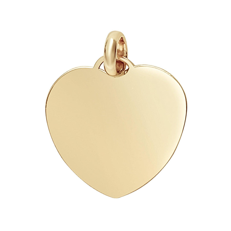 10KT Gold Heart Plaque Pendant 044 Pendant Bijoux Signé Luxo Yellow Medium: 17 mm X 17 mm Cursive
