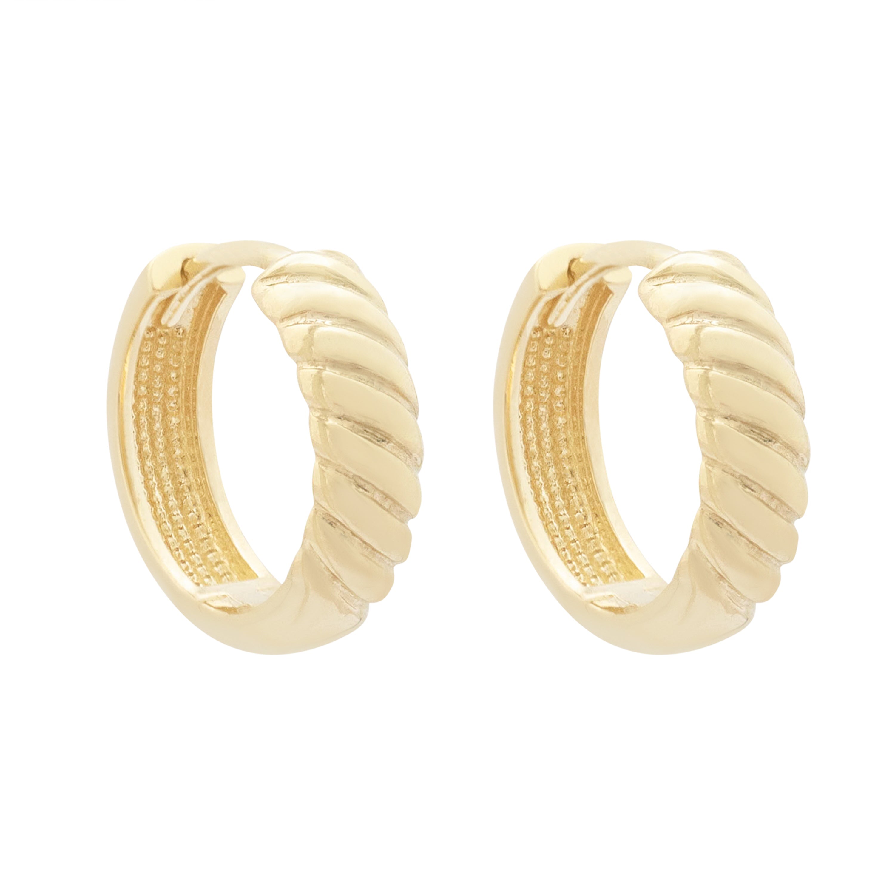 10KT Gold Mini Croissant Huggies - Main Image