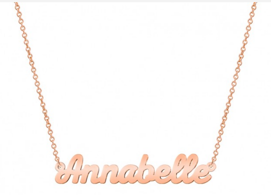 10KT Gold Personalized Name Necklace 009 Necklace Bijoux Luxo Pink 