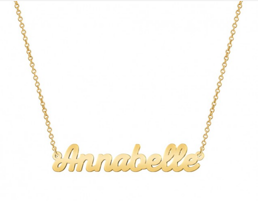 10KT Gold Personalized Name Necklace 009 Necklace Bijoux Luxo Yellow 