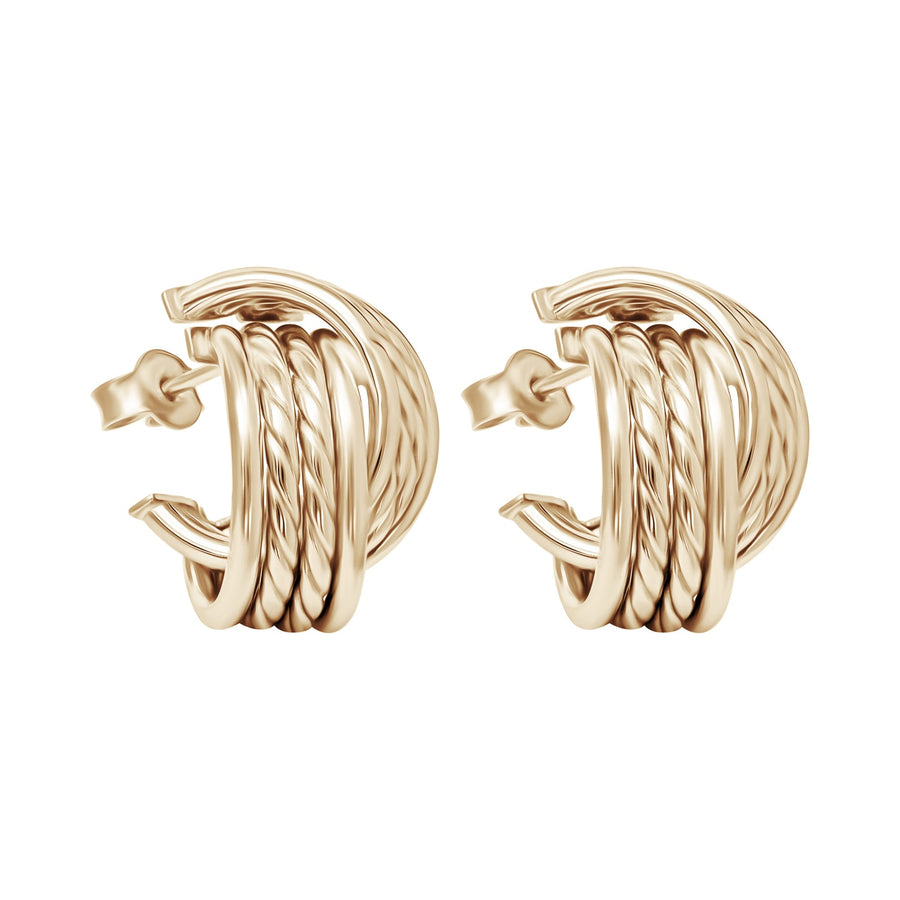 10KT Gold Big Love Knot Studs 119 Earrings Bijoux Signé Luxo 