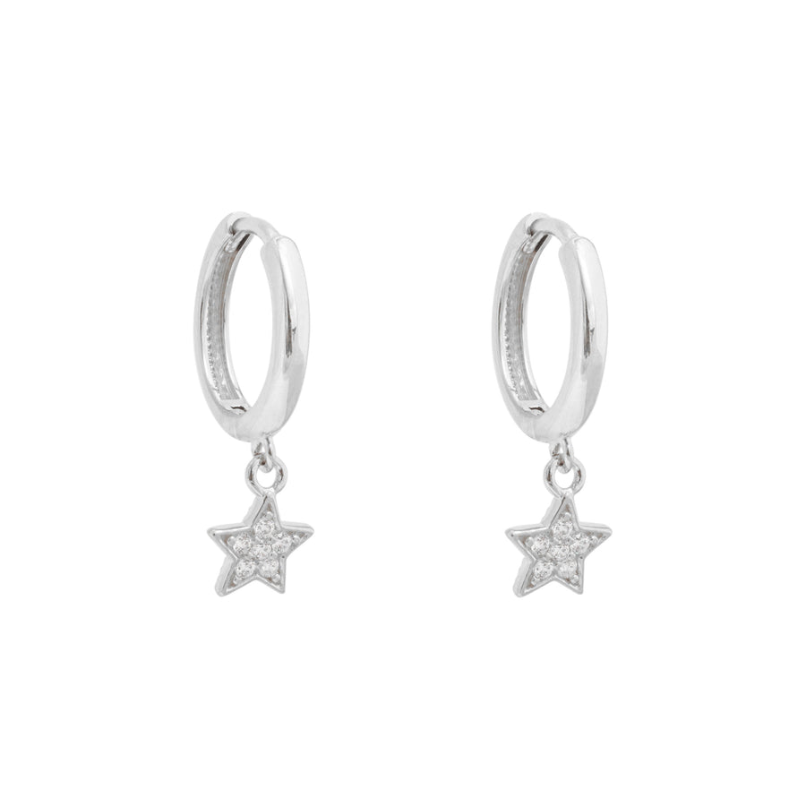 10KT Gold Celestial Dangling 125 Earrings Bijoux Signé Luxo White 