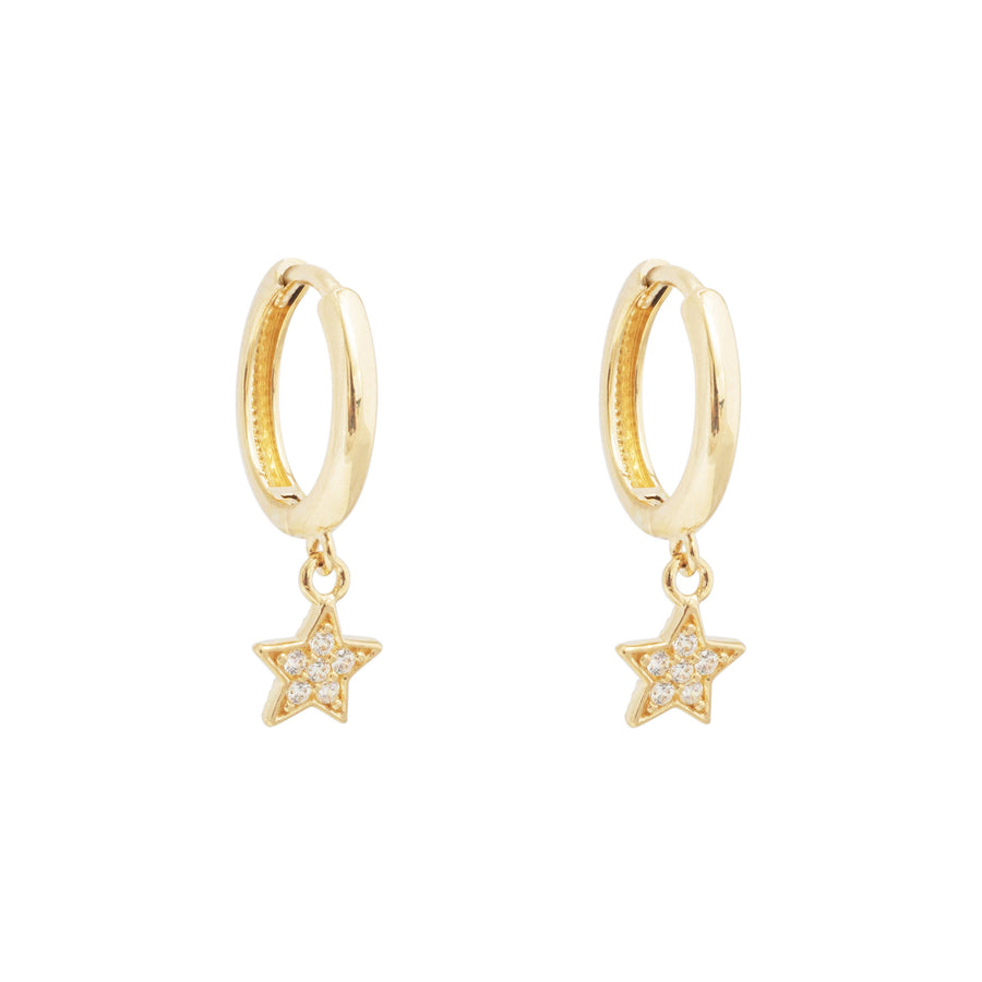 10KT Gold Celestial Dangling 125 Earrings Bijoux Signé Luxo Yellow 