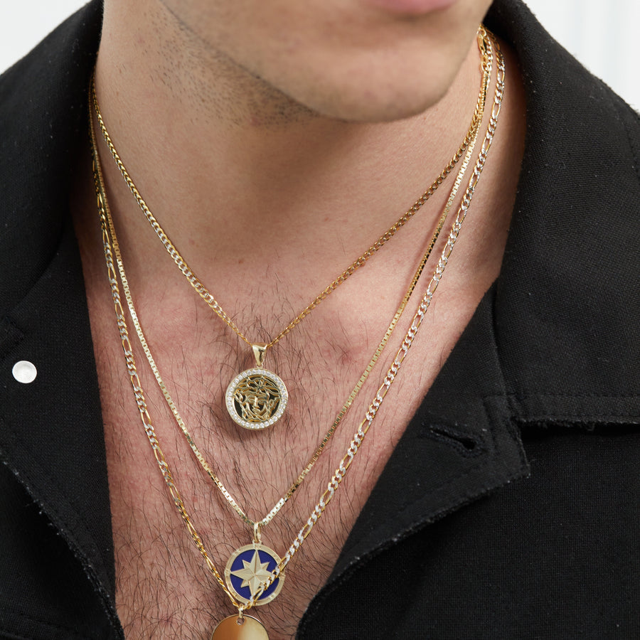 10KT Gold Compass Pendant Pendant Bijoux Signé Luxo 