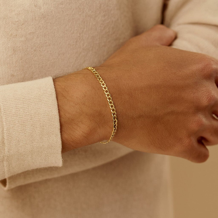 10KT Gold Cuban Gentle Curb Bracelet Bracelet Bijoux Signé Luxo 4.5 mm Yellow 7.5”