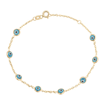 10KT Gold Evil Eyes By The Yard Bracelet