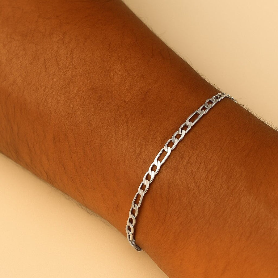 10KT Gold Figaro Bracelet Bracelet Bijoux Signé Luxo 