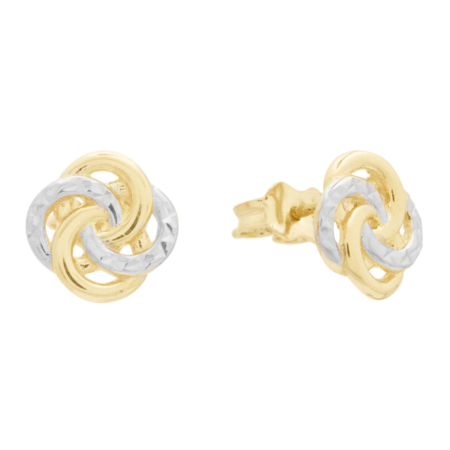 10KT Gold Flower Studs 113 Earrings Bijoux Signé Luxo 