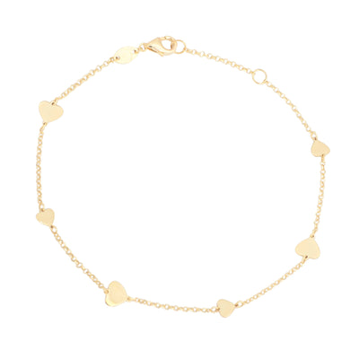 10KT Yellow Gold Hearts By The Yard Bracelet
