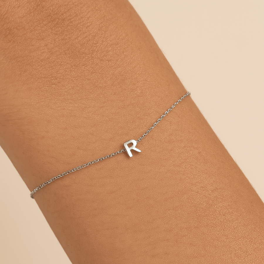 10KT Gold Initial Bracelet Bracelet Bijoux Signé Luxo 