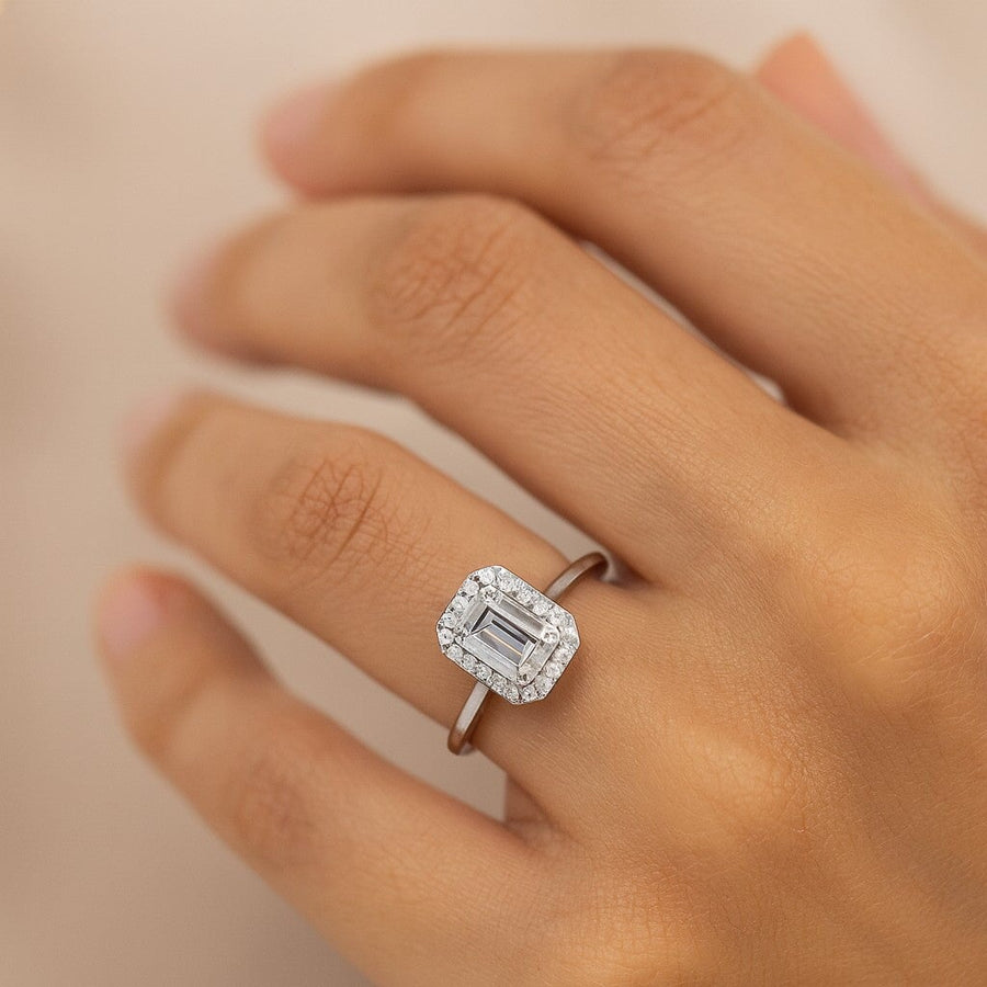 10KT Gold Luxury Emerald Ring Ring Bijoux Signé Luxo 5 WHITE GOLD 