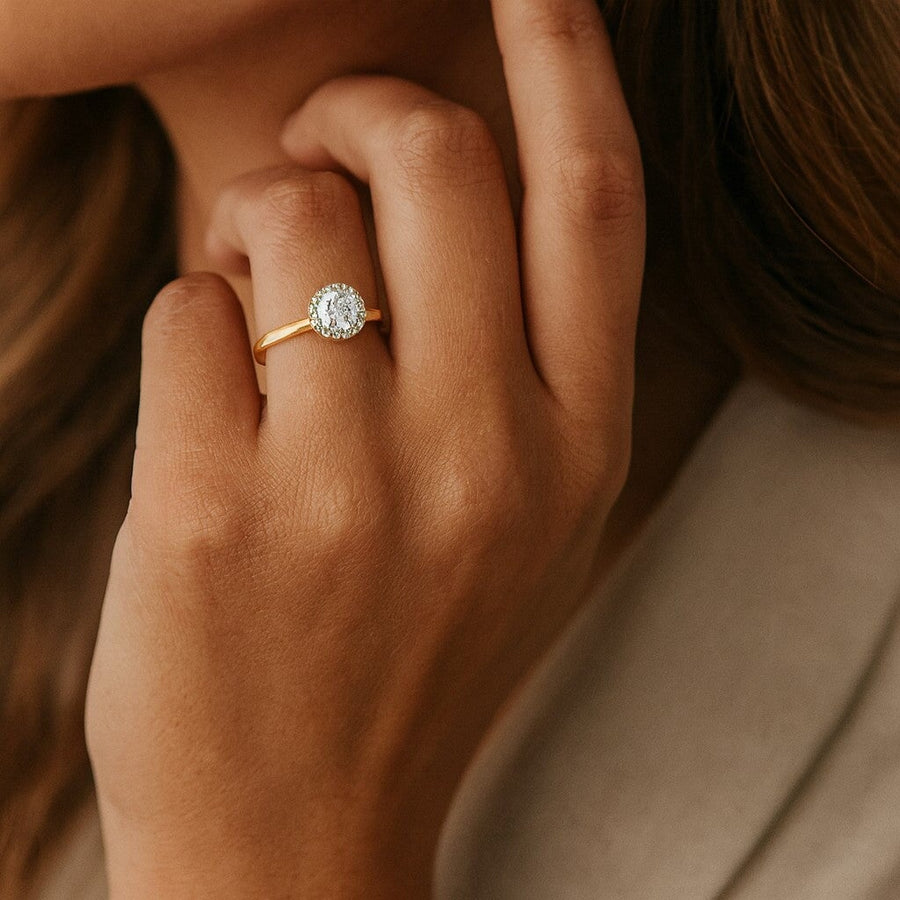 10KT Gold Luxury Round Ring Ring Bijoux Signé Luxo 