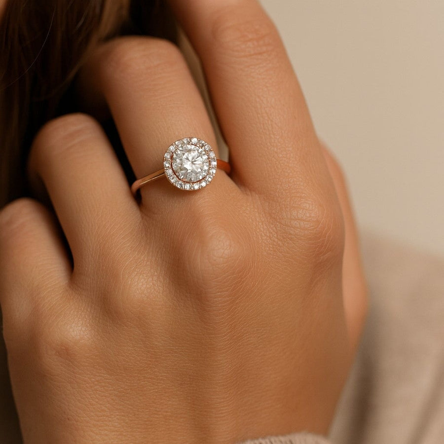 10KT Gold Luxury Round Ring Ring Bijoux Signé Luxo 