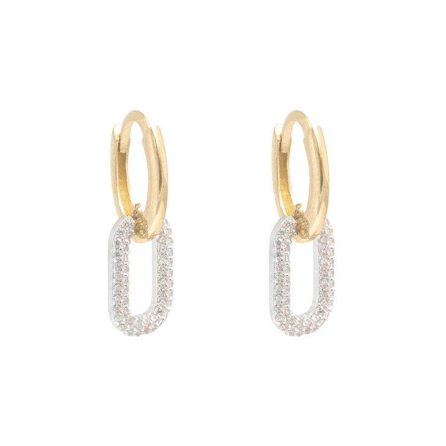 10KT Gold Medium U Dangling 122 Earrings Bijoux Signé Luxo Yellow 