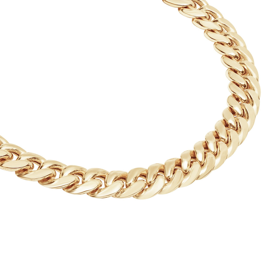 10KT Gold Miami Cuban Box Lock Bracelet Bracelet Bijoux Signé Luxo 