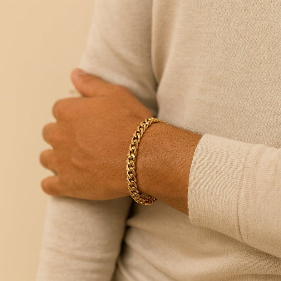 10KT Gold Miami Cuban Box Lock Bracelet Bracelet Bijoux Signé Luxo 9.25 mm 7.5" 