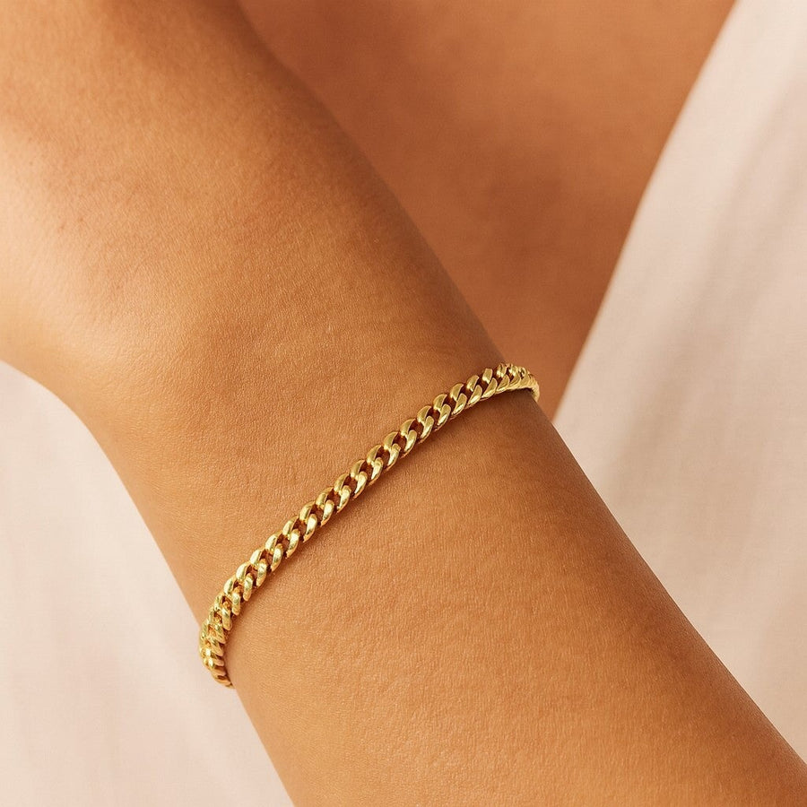 10KT Gold Miami Cuban Bracelet Bracelet Bijoux Signé Luxo 3.5 mm 