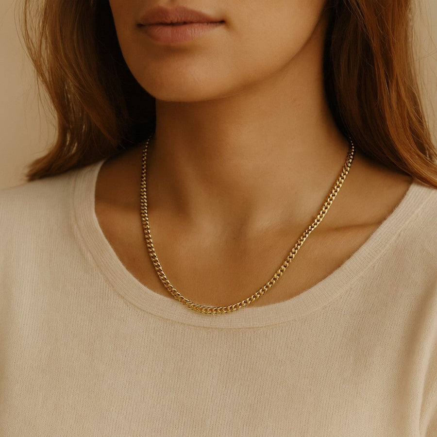 10KT Gold Miami Cuban Chain Bijoux Signé Luxo 4.5 mm 18" 