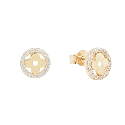 10KT Yellow Gold Monogram Studs