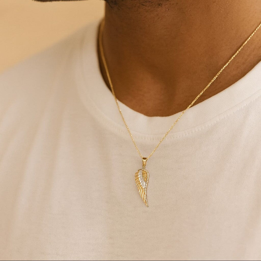 10KT Gold Wing Pendant Pendant Bijoux Signé Luxo 