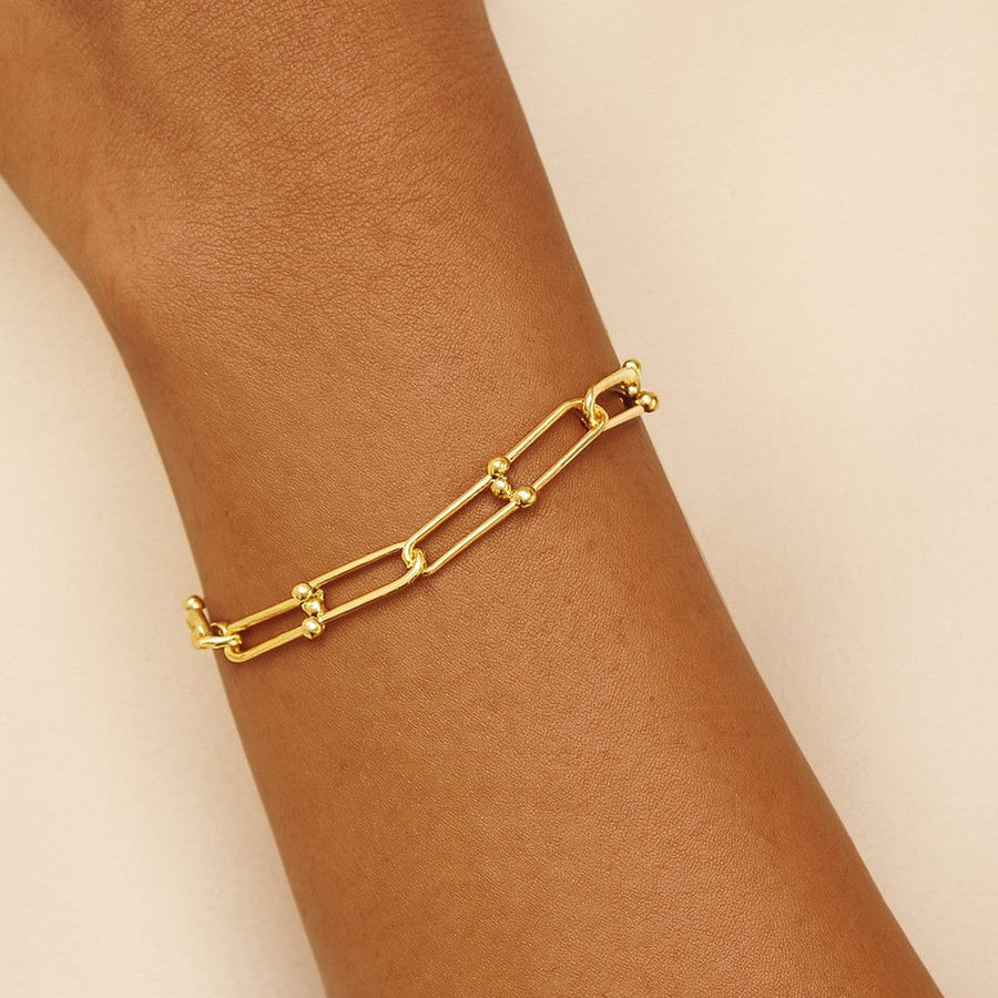 10KT Solid Gold Hardwear Bracelet Bracelet Bijoux Signé Luxo 