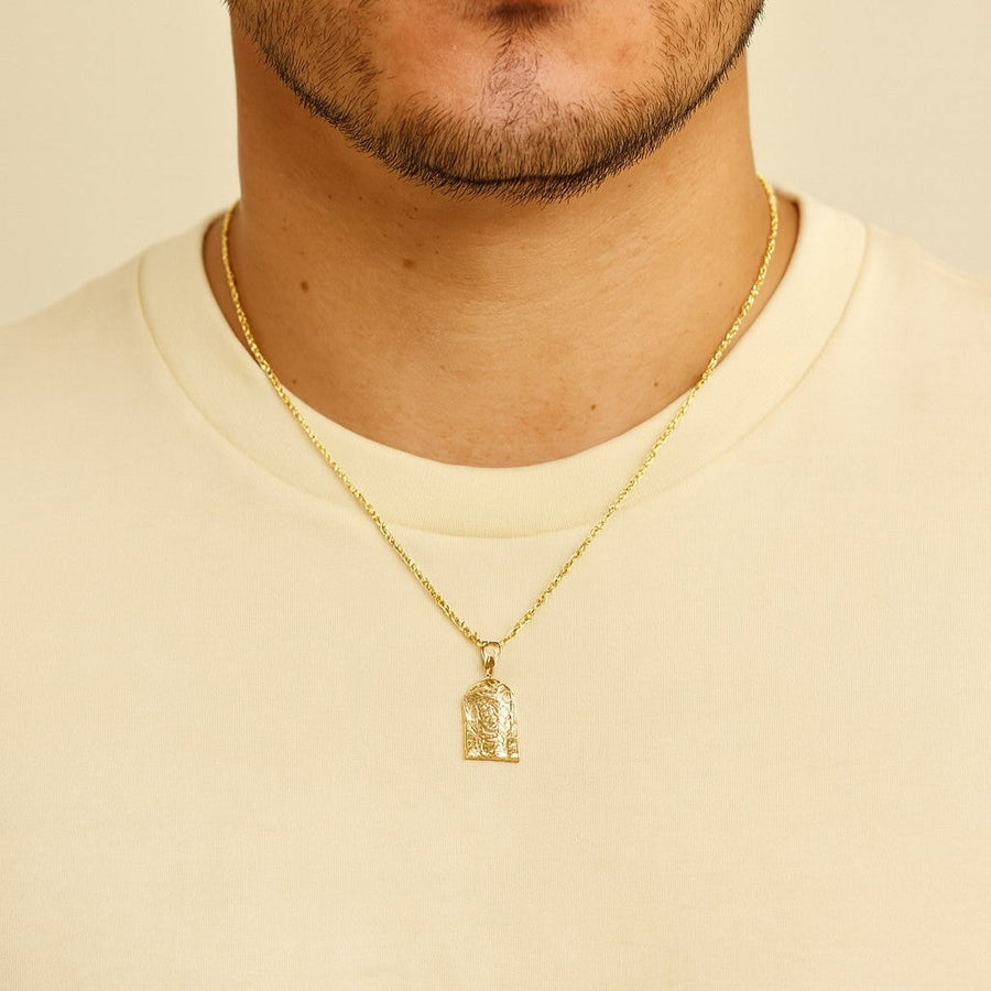 10KT Yellow Gold Jesus Head Pendant 020 Pendant Bijoux Signé Luxo 