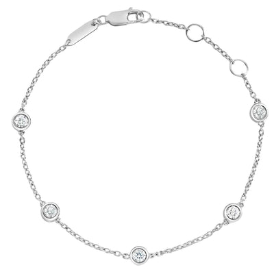 14KT Lab Diamond Bezel Bracelet