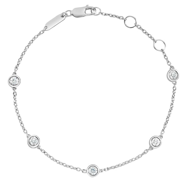 14KT Lab Diamond Bezel Bracelet - Bijoux Luxo