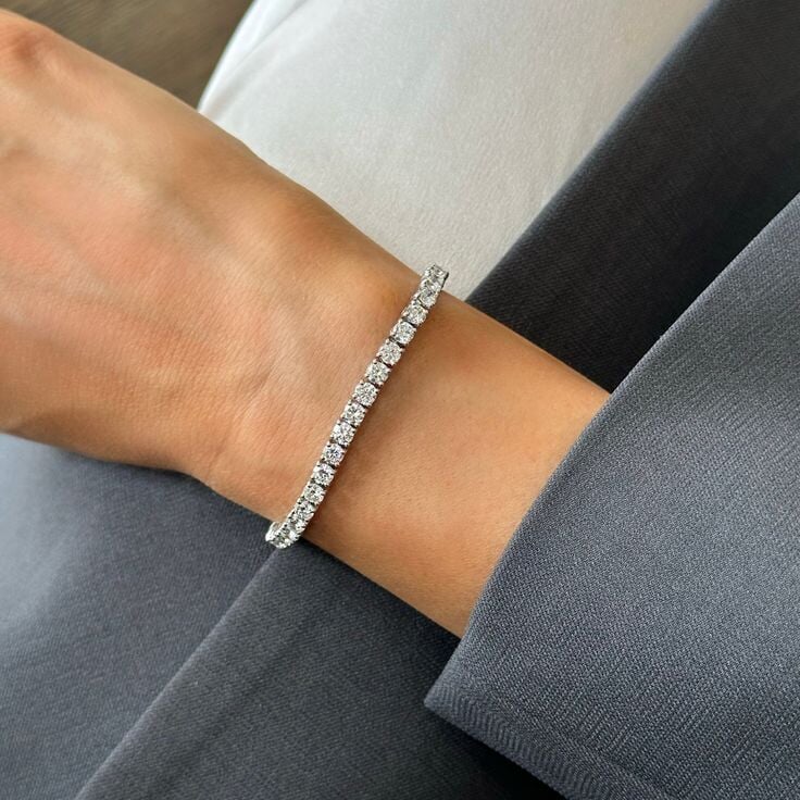 14KT Lab Diamond Tennis Bracelet Bracelet Bijoux Luxo 