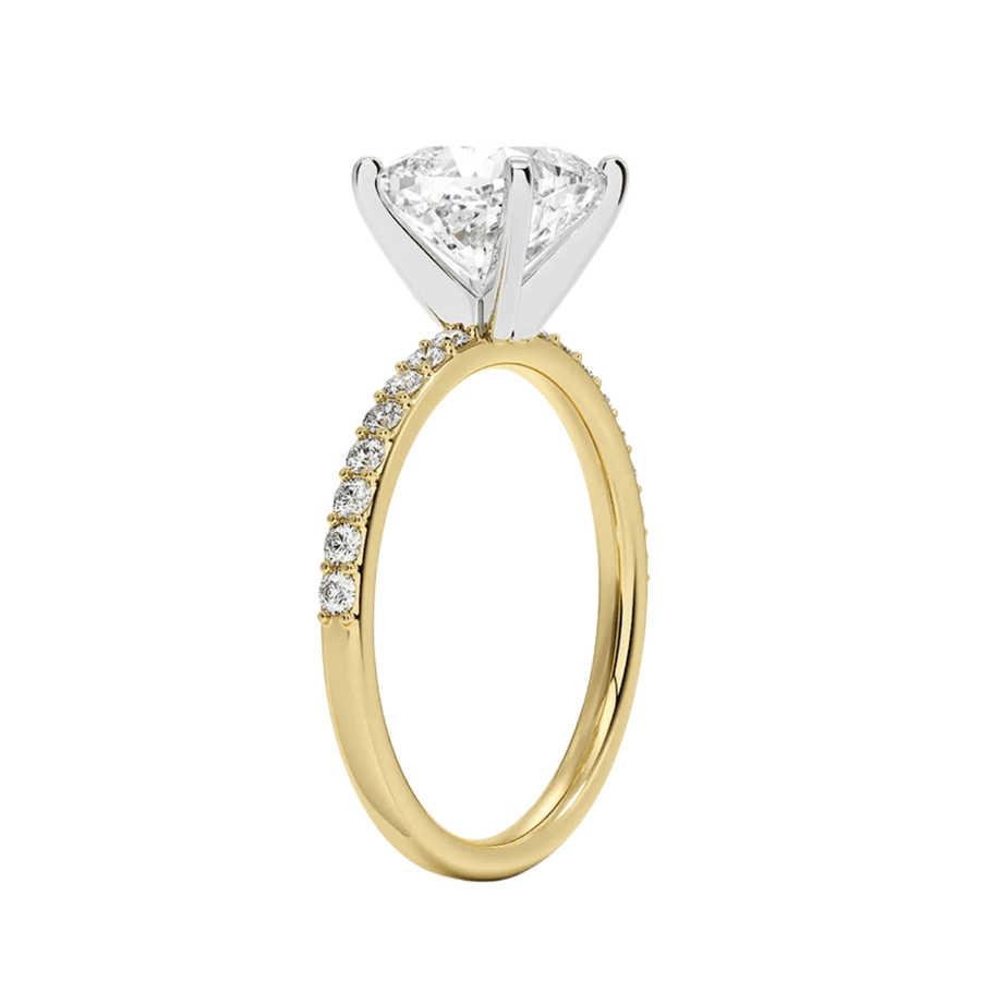 Classic Four Prong Cushion Lab Diamond Engagement Ring Bijoux Luxo 