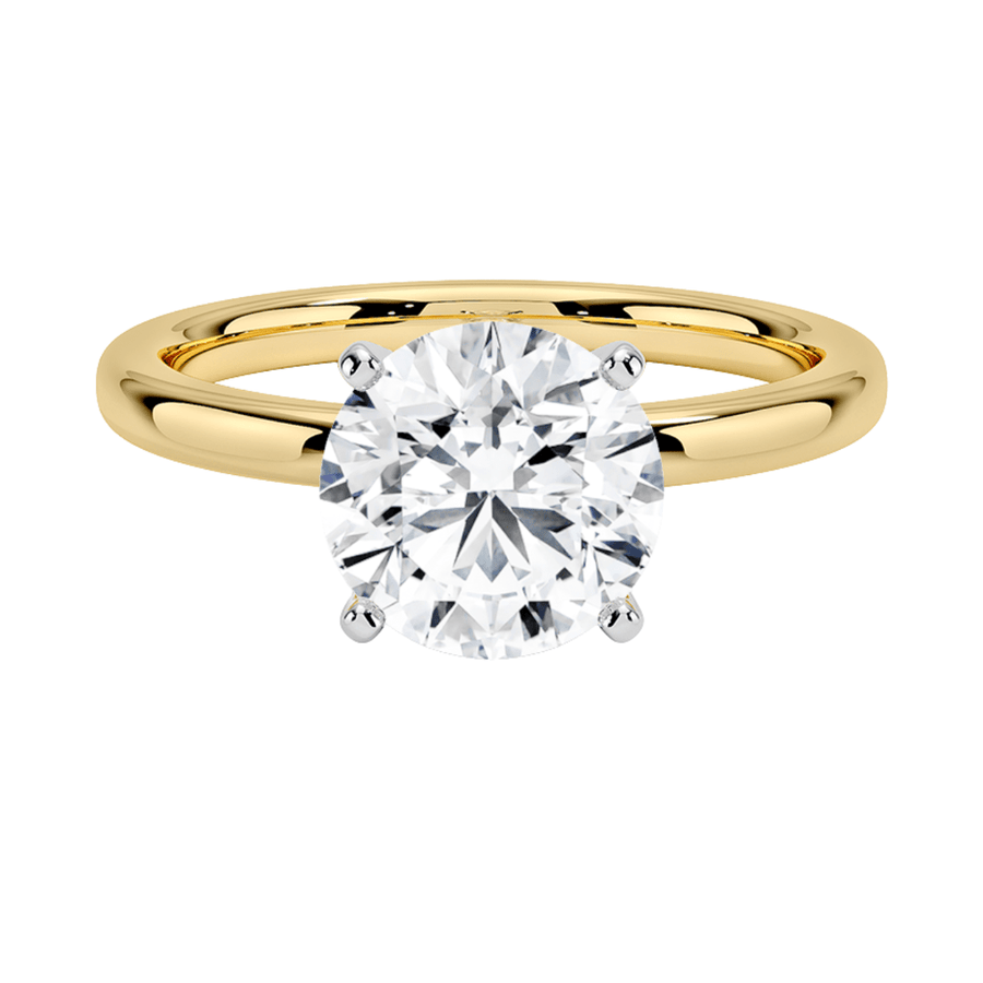 Classic Four Prong Cushion Solitaire Lab Diamond Engagement Ring Bijoux Luxo Yellow Gold 3 