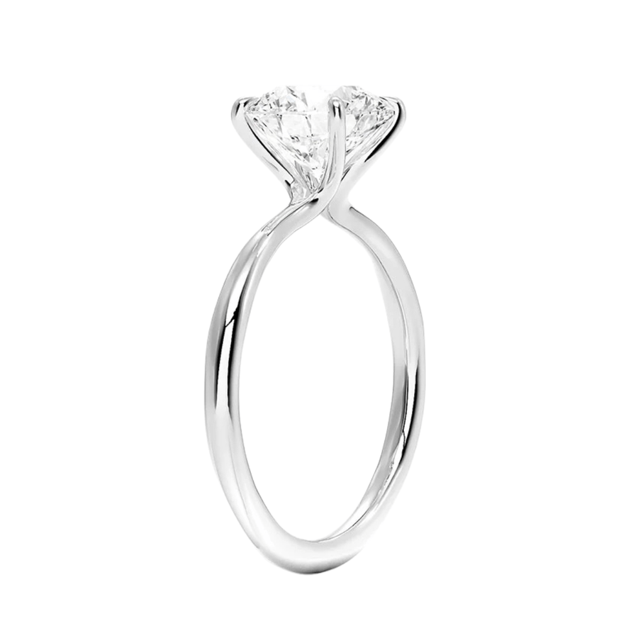 Classic Four Prong Round Lab Diamond Solitaire Engagement Ring Bijoux Luxo 
