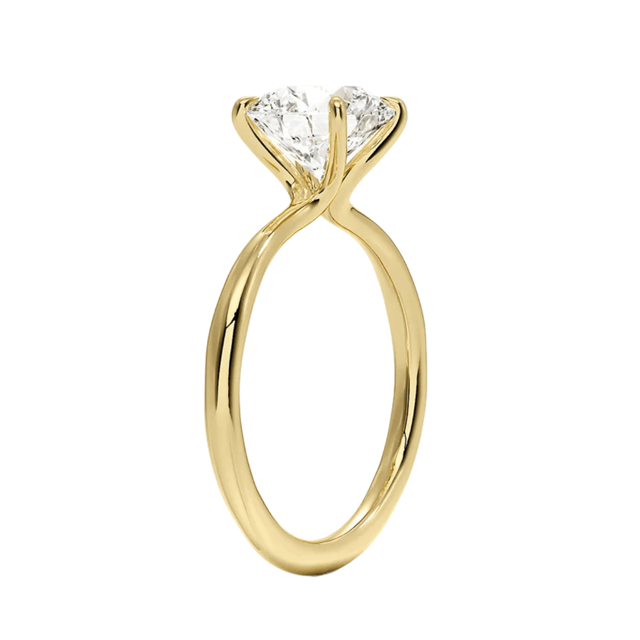 Classic Four Prong Round Lab Diamond Solitaire Engagement Ring Bijoux Luxo 