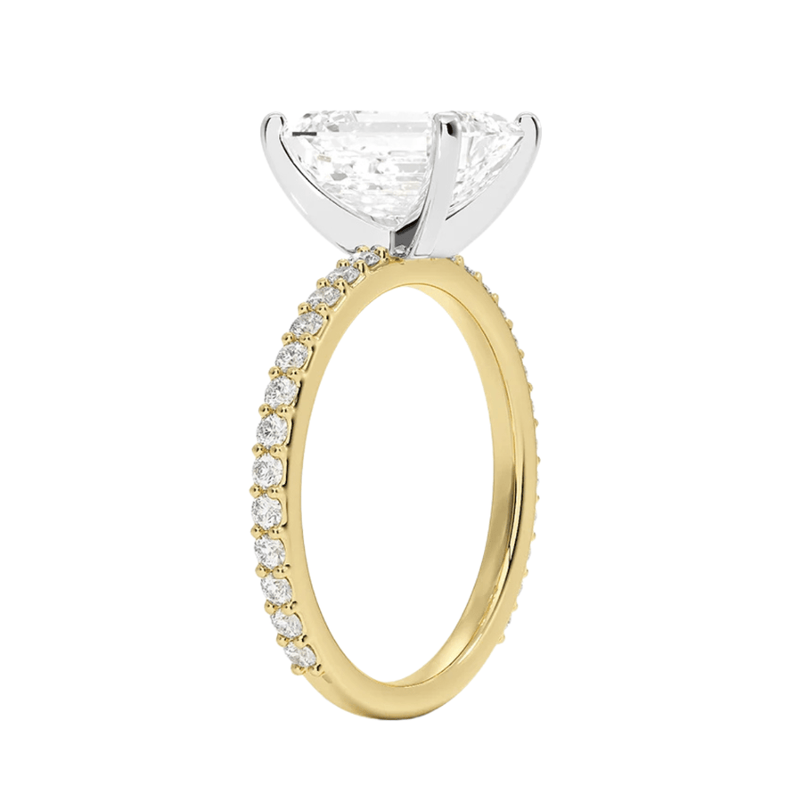 Emerald Lab Diamond Engagement Ring Bijoux Luxo 