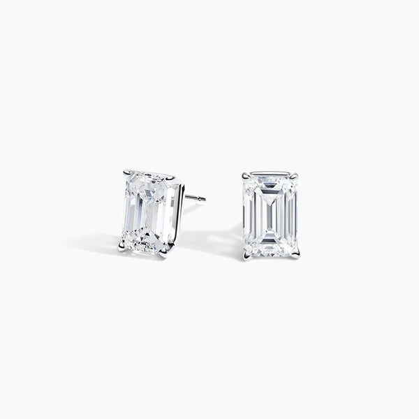Lab Grown Emerald Diamond Stud Earrings Earrings Bijoux Luxo 