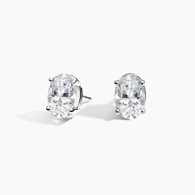 Lab Grown Oval Diamond Stud Earrings