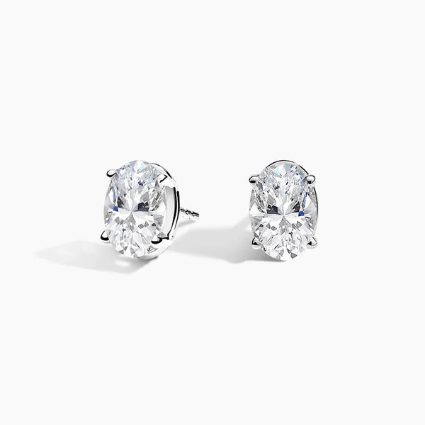Lab Grown Oval Diamond Stud Earrings Earrings Bijoux Luxo 