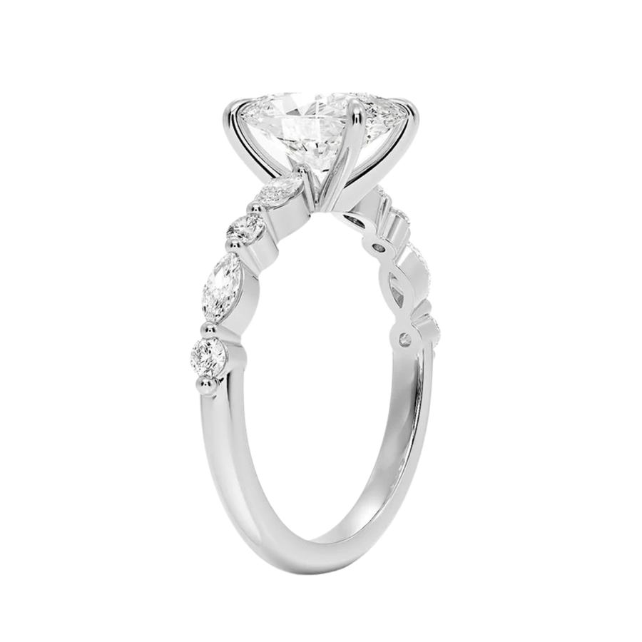 Oval Lab Diamond Engagement Ring Bijoux Luxo 