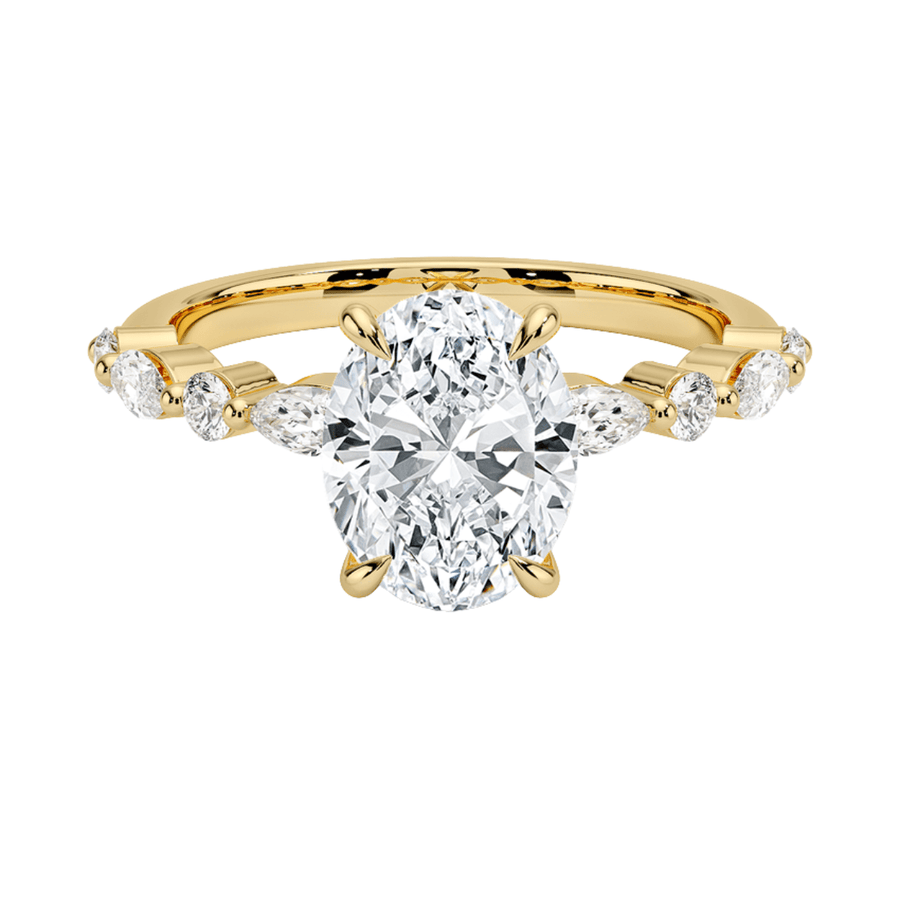 Oval Lab Diamond Engagement Ring Bijoux Luxo 3 Yellow Gold 