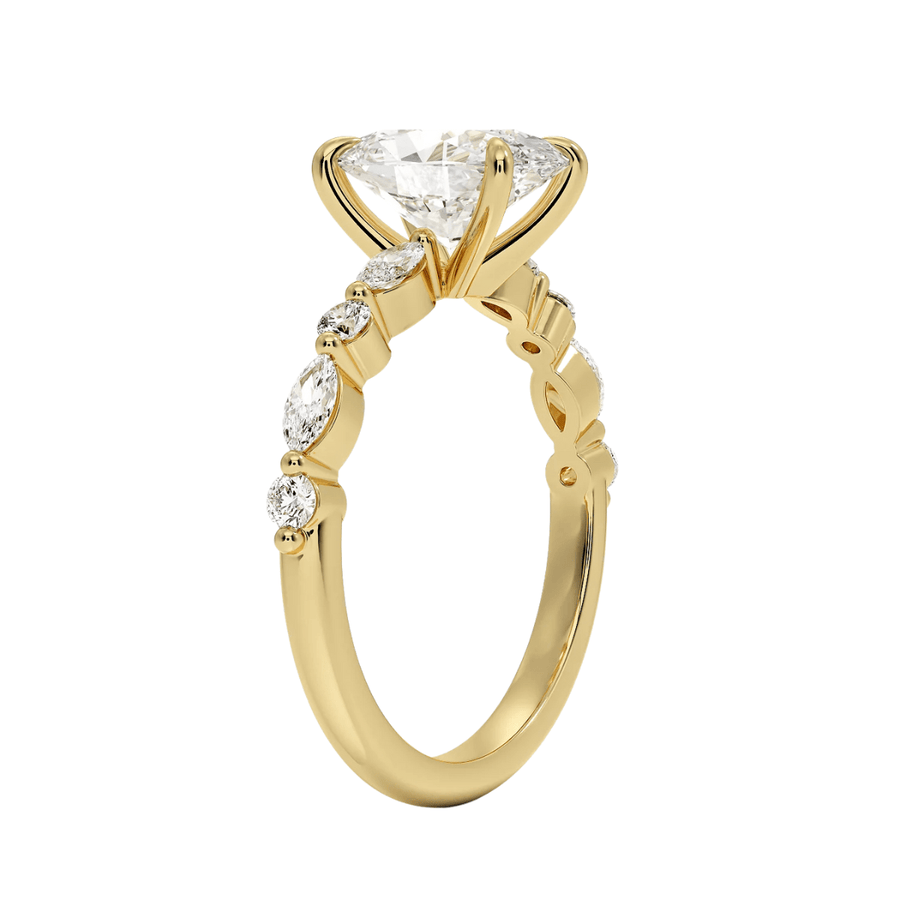 Oval Lab Diamond Engagement Ring Bijoux Luxo 