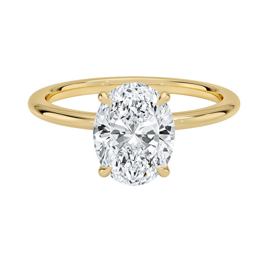 Oval Lab Diamond Engagement Ring Bijoux Luxo Yellow Gold 3 
