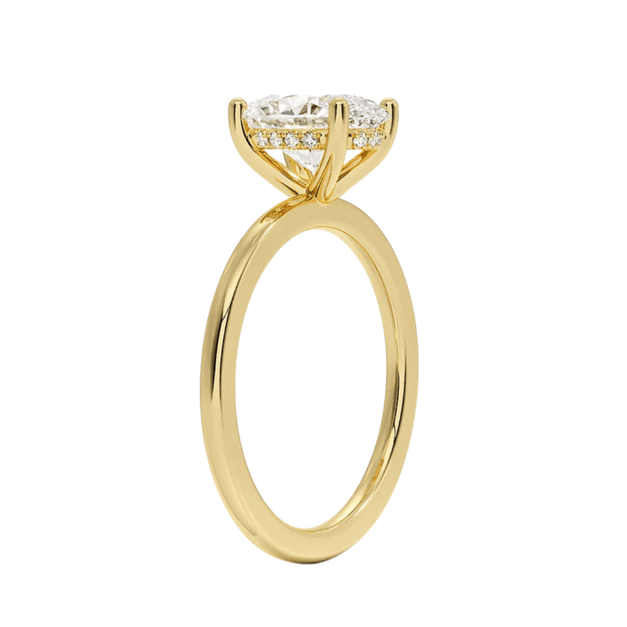 Oval Lab Diamond Engagement Ring with Hidden Halo Bijoux Luxo 