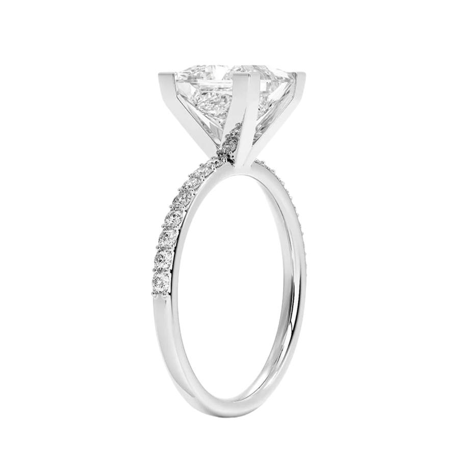 Princess Cut Lab Diamond Engagement Ring Bijoux Luxo 