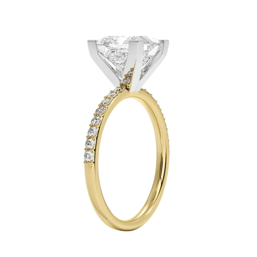 Princess Cut Lab Diamond Engagement Ring Bijoux Luxo 