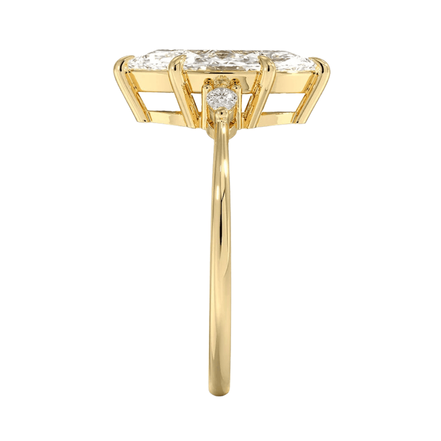 Three Stone Marquise Lab Diamond Engagement Ring Bijoux Luxo 